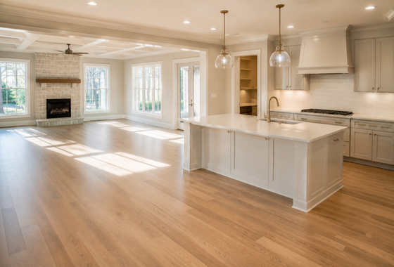 Clean new construction interior